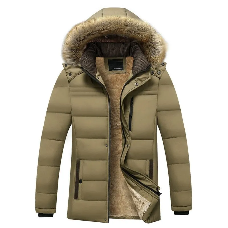 Parka chaude en polaire avec col en fourrure pour homme 1,2 kg CHAIFENKO - RMX