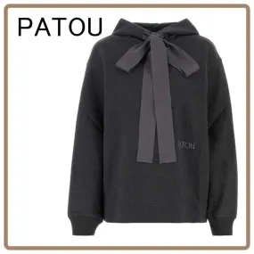 PATOU  |Long Sleeves Plain Cotton Oversized Logo