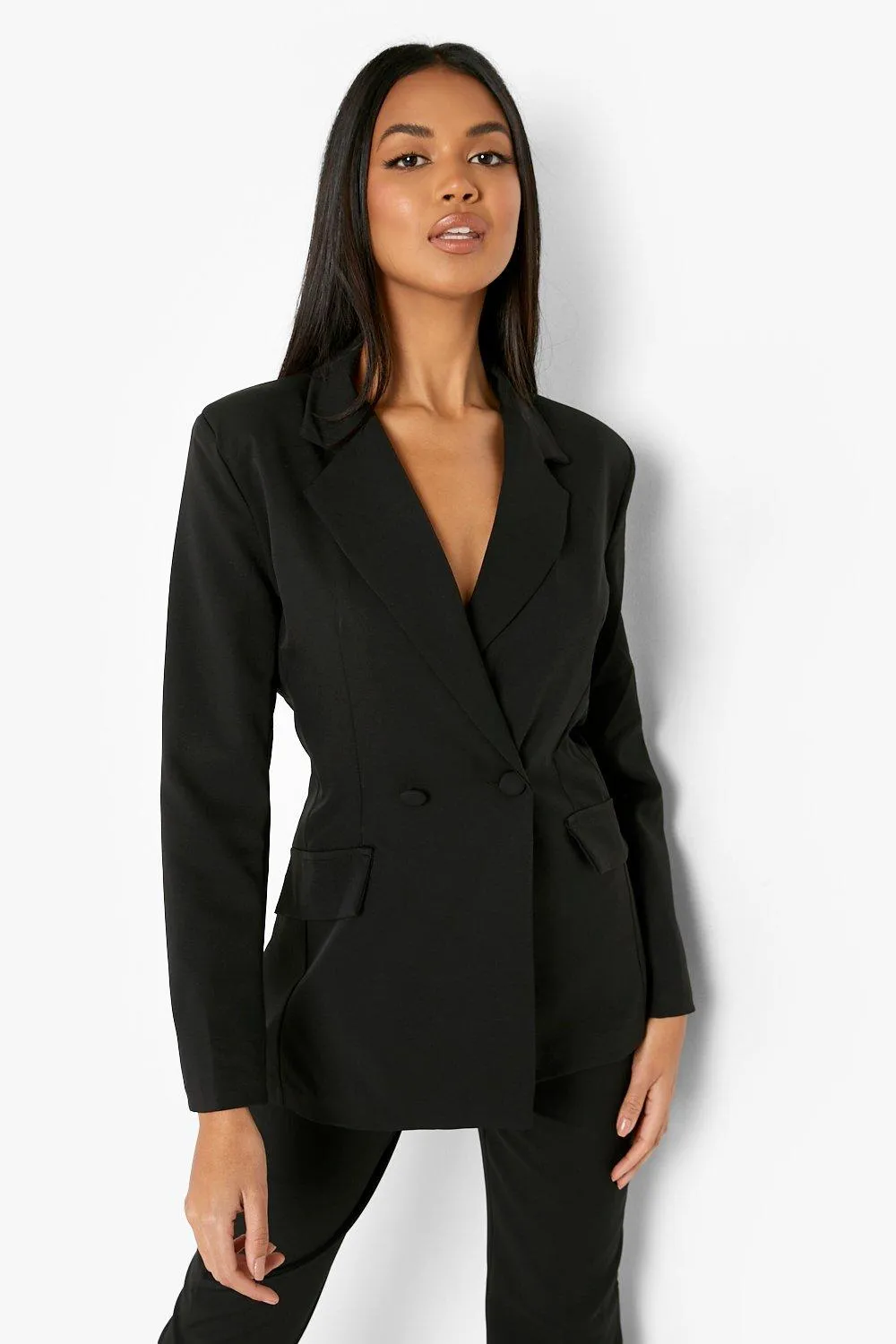 Plunge Tailored Fitted Blazer