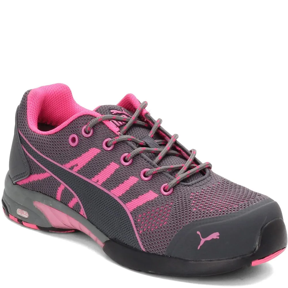 Puma Women's Fuse TC Green Safety Shoes - Grey/Pink