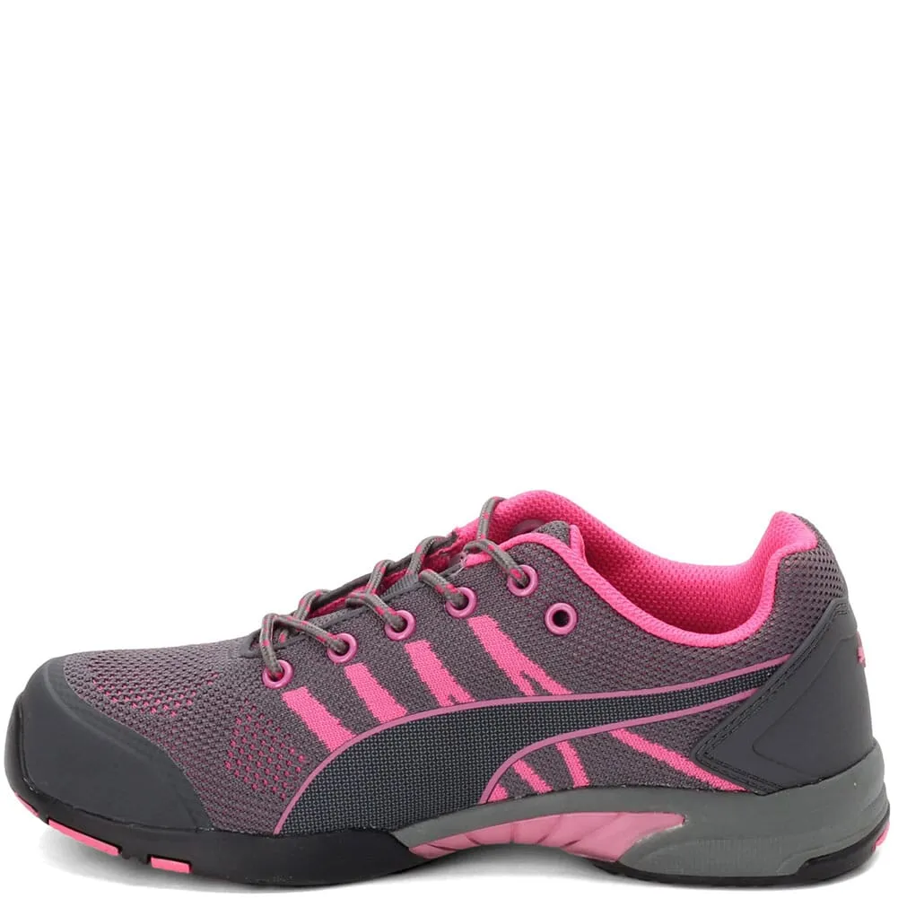 Puma Women's Fuse TC Green Safety Shoes - Grey/Pink