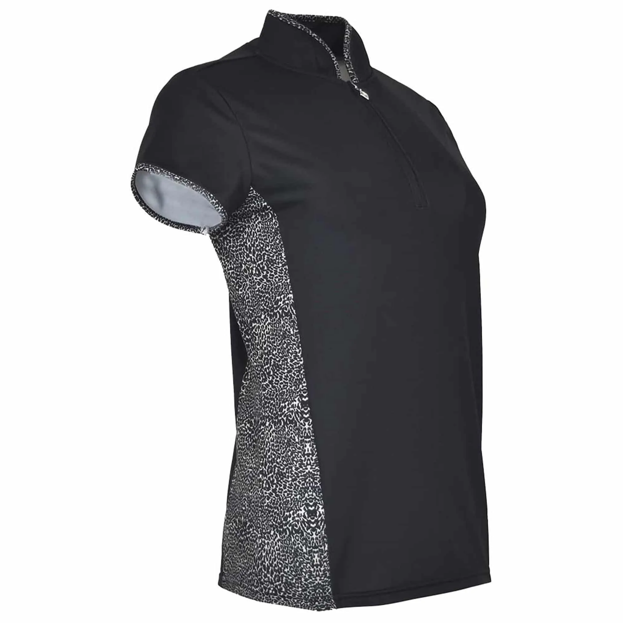 Pure Golf Holly Cap Sleeve Polo Shirt Black