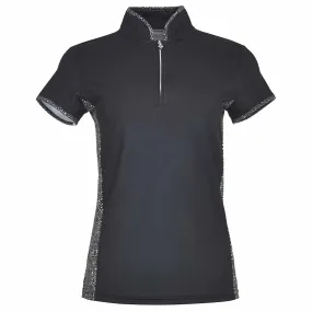 Pure Golf Holly Cap Sleeve Polo Shirt Black