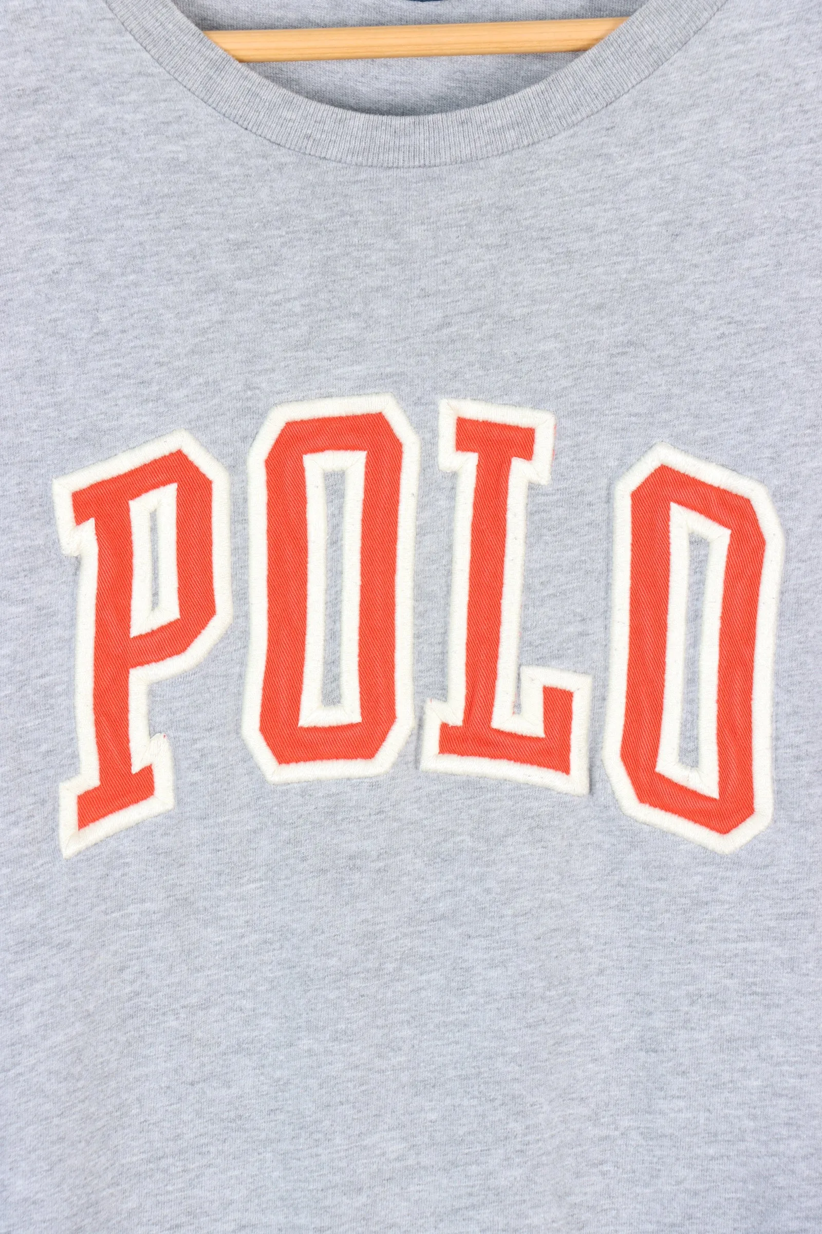 RALPH LAUREN POLO Grey & Orange Embroidered T-Shirt (XL)