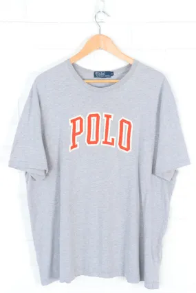 RALPH LAUREN POLO Grey & Orange Embroidered T-Shirt (XL)