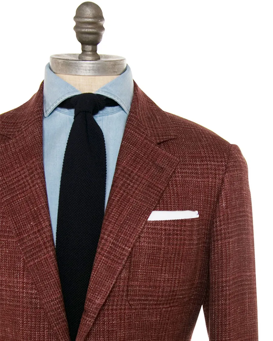 Red Tonal Plaid Transitional Sportcoat