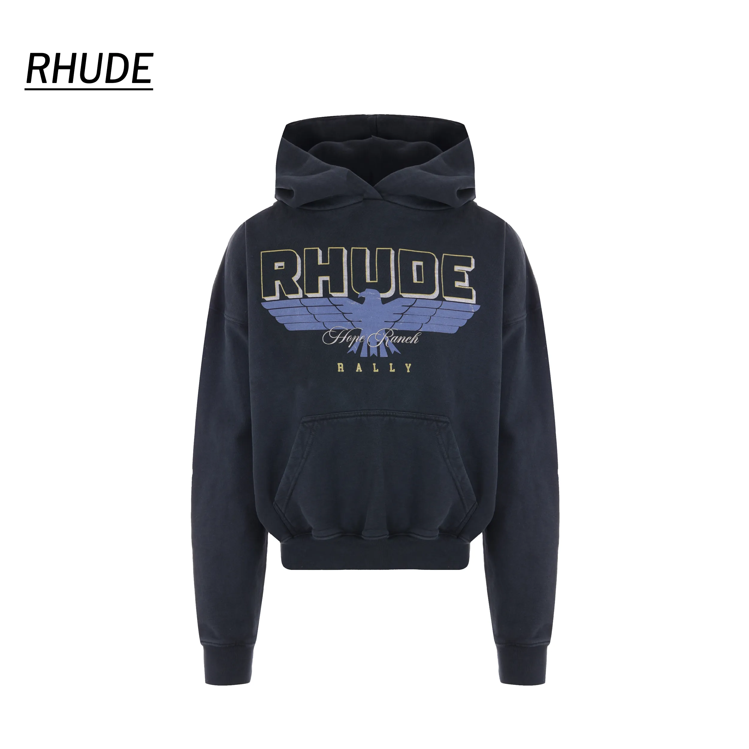 RHUDE  |Street Style Cotton Logo Hoodies