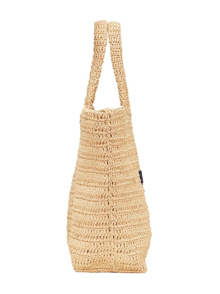 Rive Gauche Supple Tote Bag in Raffia Crochet