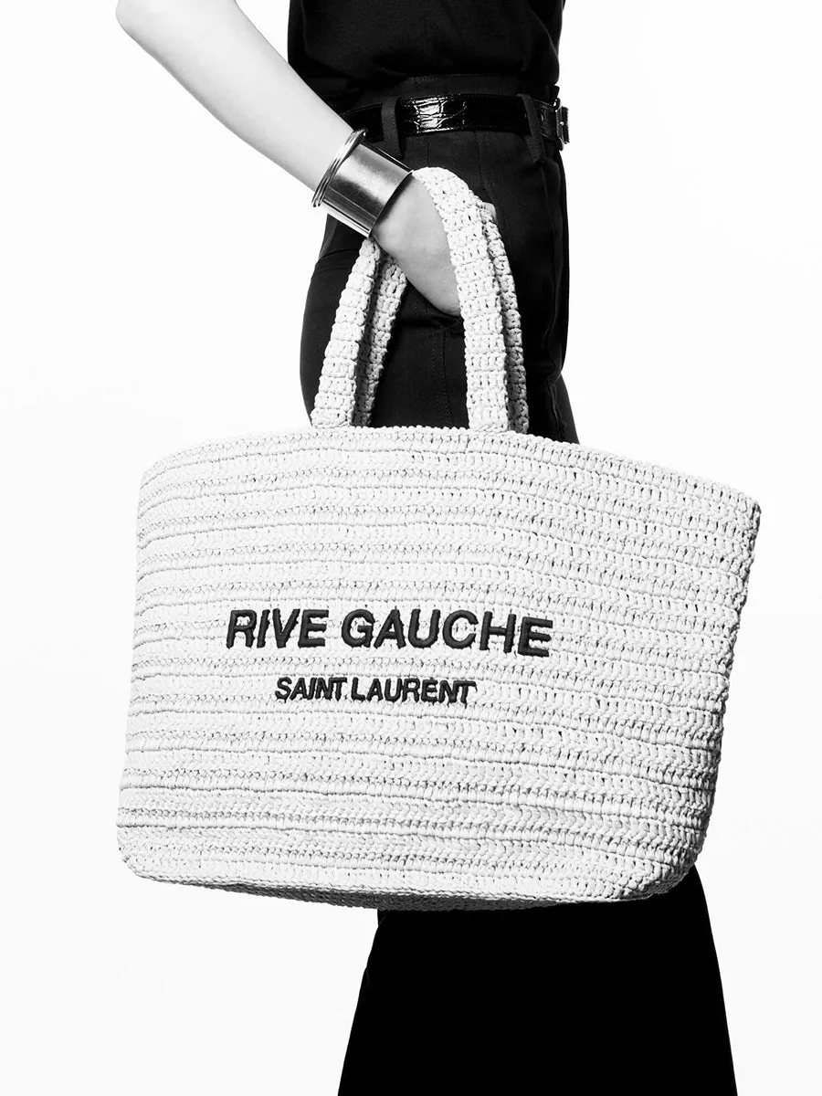 Rive Gauche Supple Tote Bag in Raffia Crochet