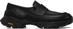 ROA Black Slip-On Loafers