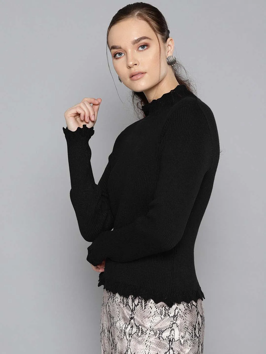 Ruffle Neck Sweater