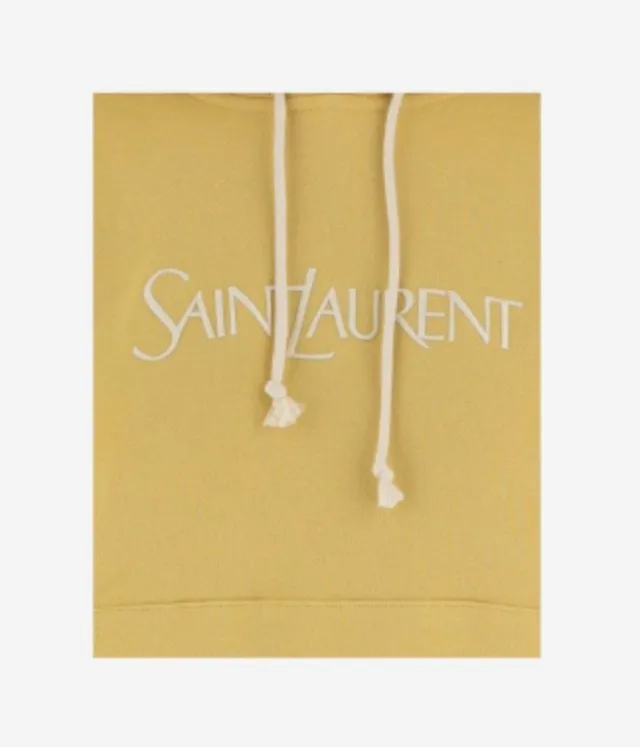 Saint Laurent  |Long Sleeves Cotton Logo Hoodies & Sweatshirts