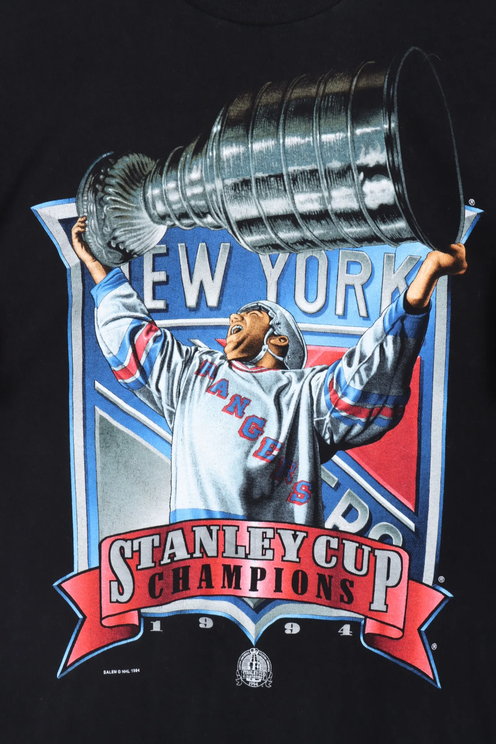 SALEM 1994 Vintage New York Rangers Stanley Cup Hockey USA Made Tee (L)