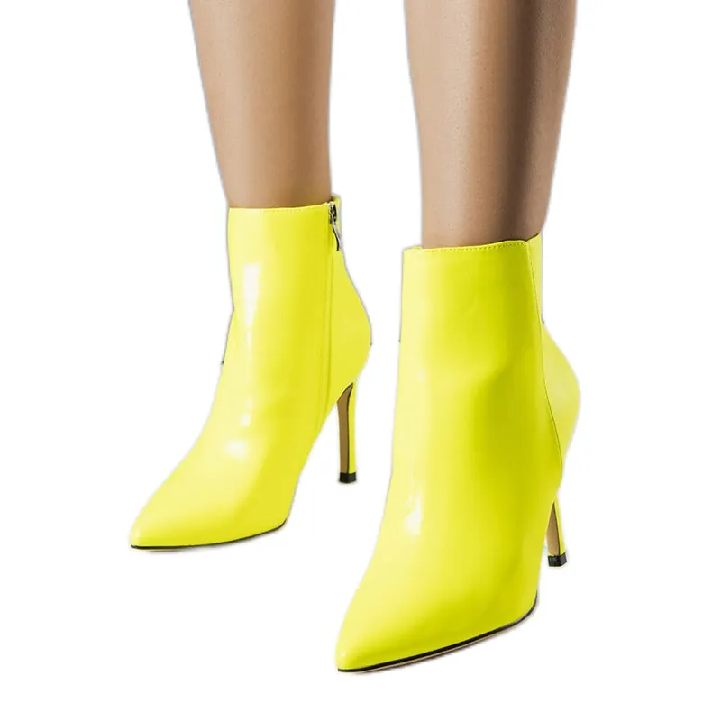 Sandy yellow high heel boots