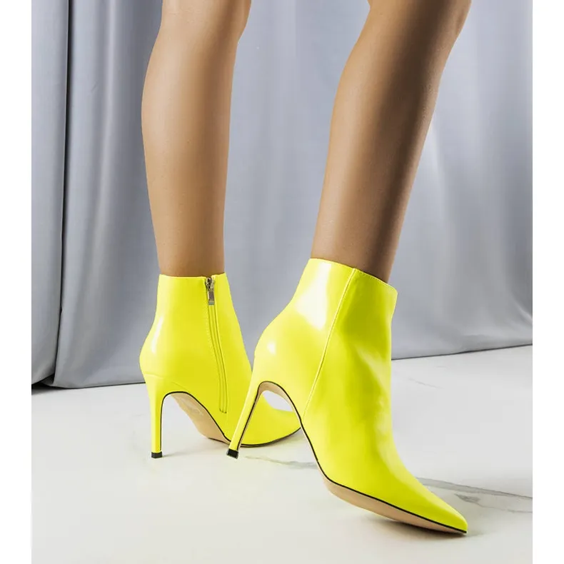 Sandy yellow high heel boots