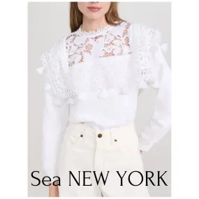 Sea NEW YORK  |Long Sleeves Cotton Lace Hoodies & Sweatshirts