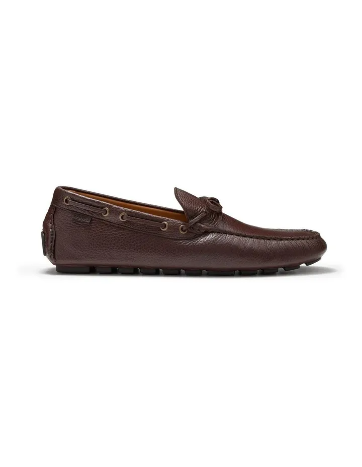 Senna Driving Loafer Shoes in Brown