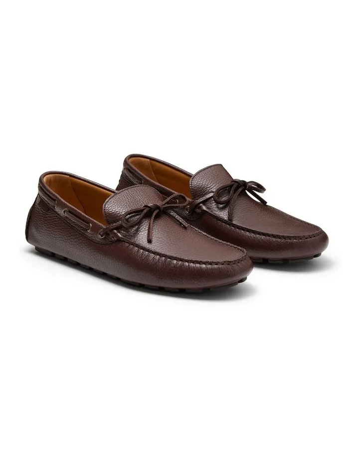 Senna Driving Loafer Shoes in Brown