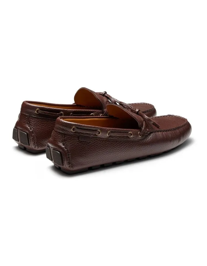 Senna Driving Loafer Shoes in Brown