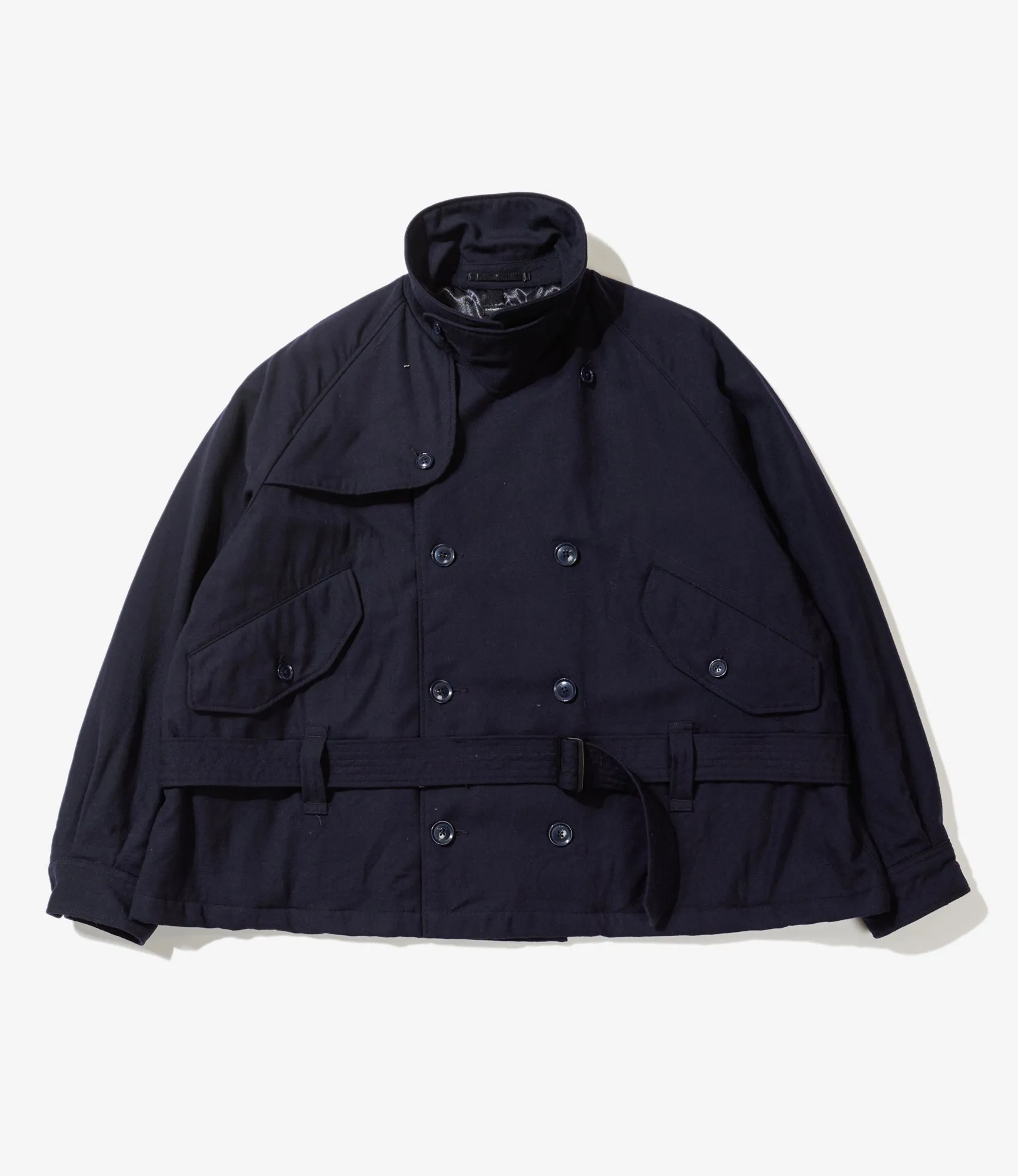 Short Trench Jacket – Dark Navy Wool Uniform Serge