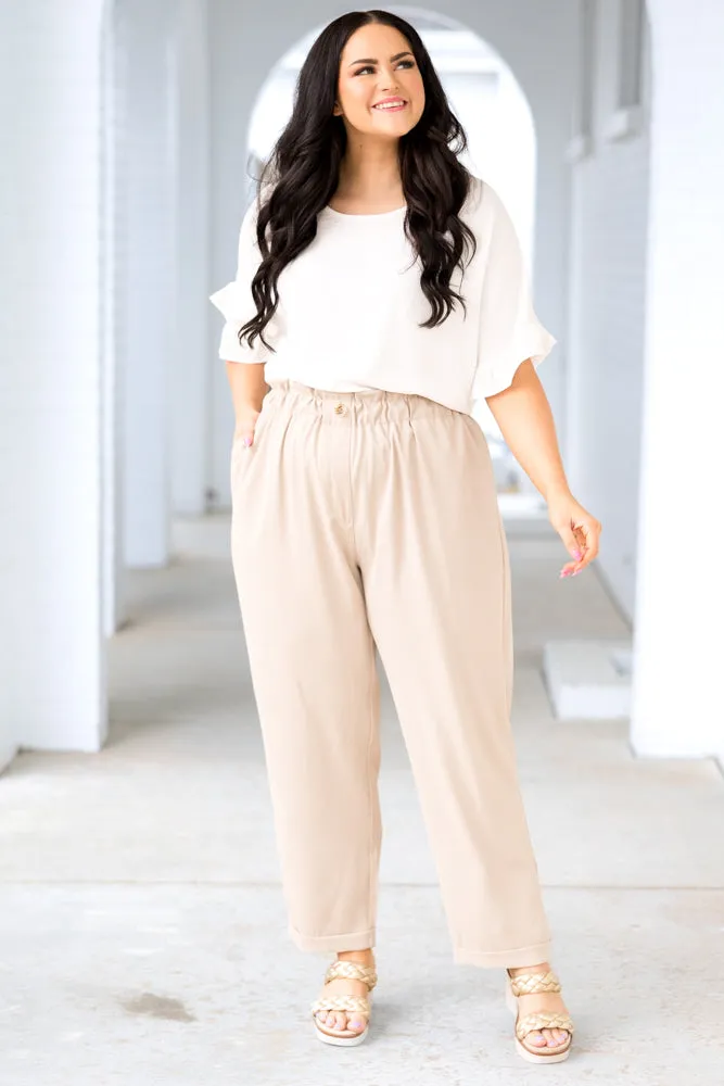 Single Step Pants, Taupe