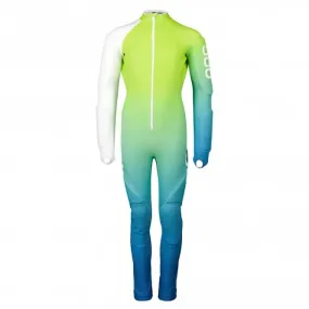 Skin GS Junior Padded Race Suit - Speedy Gradient Opal Blue/Fluorescent Yellow/Green