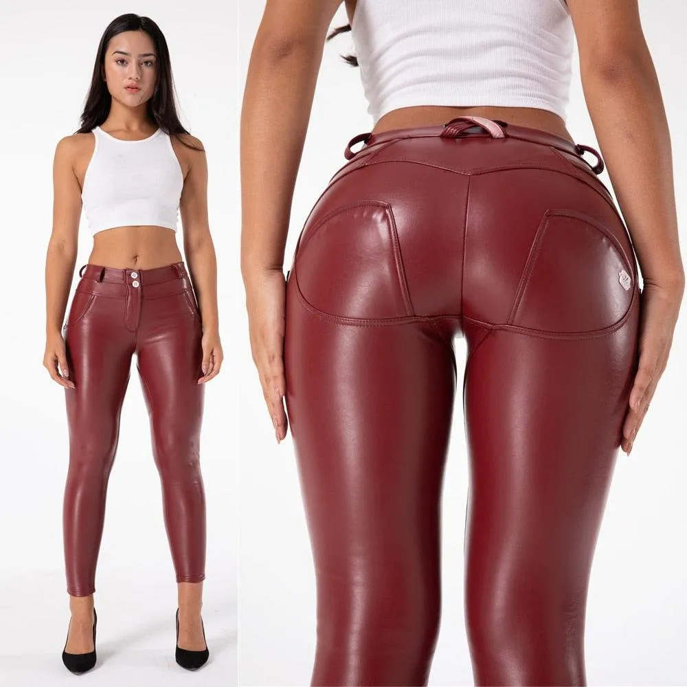 Sleek Patent Leather Straight Trousers - Perfect for Streetwear or Dressy Occasions