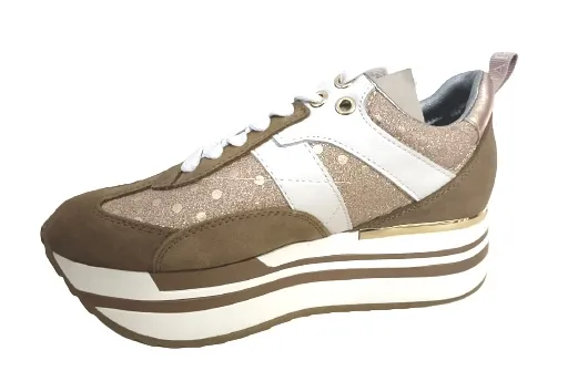 SNEAKERS GUARDIANI DONNA NEW RUNNER 0100 LOW SUE/GLITTER/LEATH AGW010002