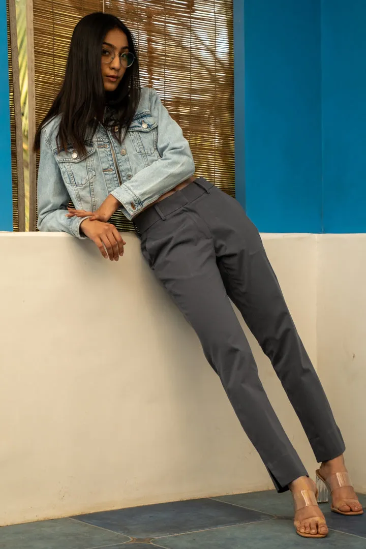 Spanish Grey Stretch Chino Pants - Women