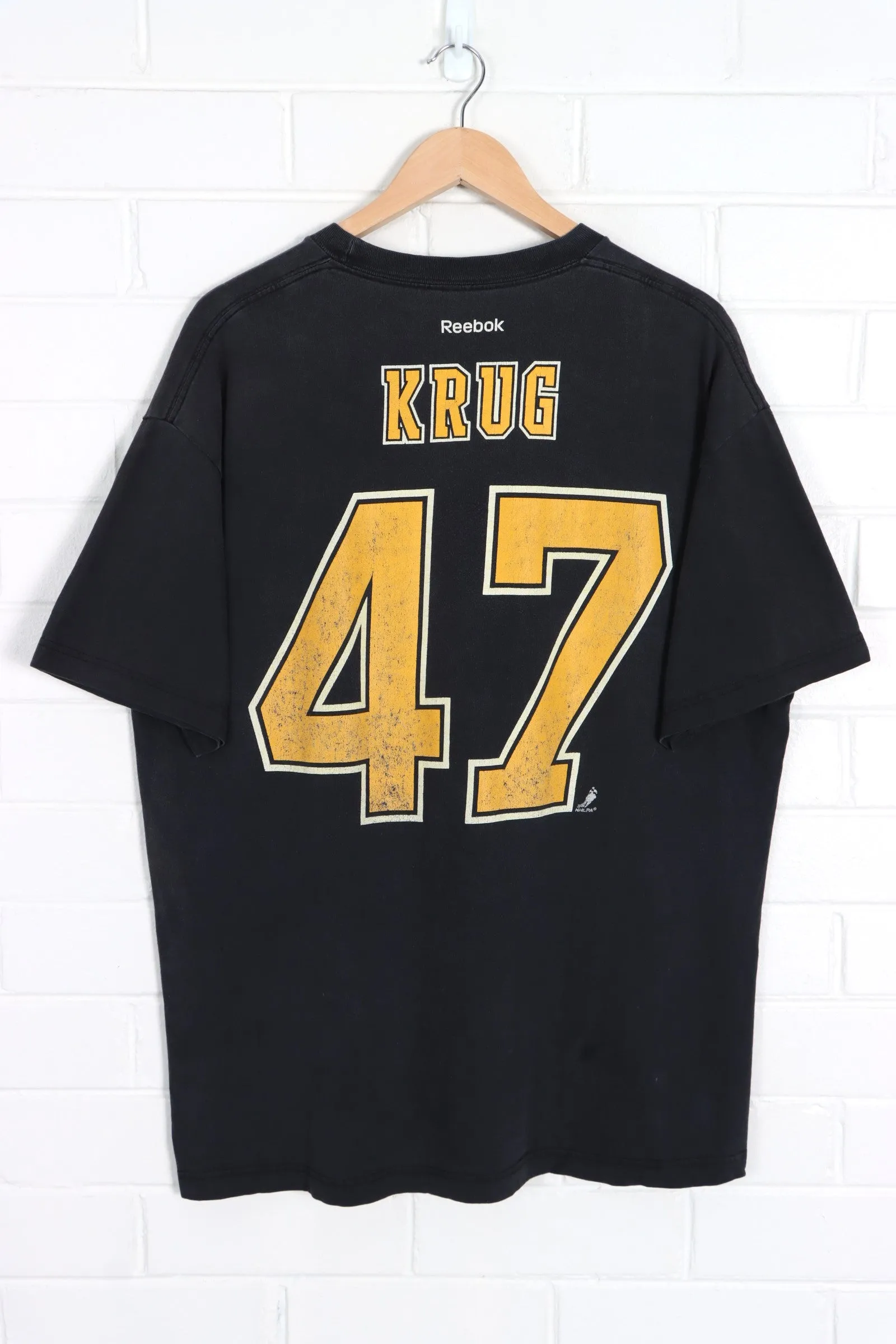 St. Louis Blues NHL Torey Krug #47 Front Back REEBOK T-Shirt (L)