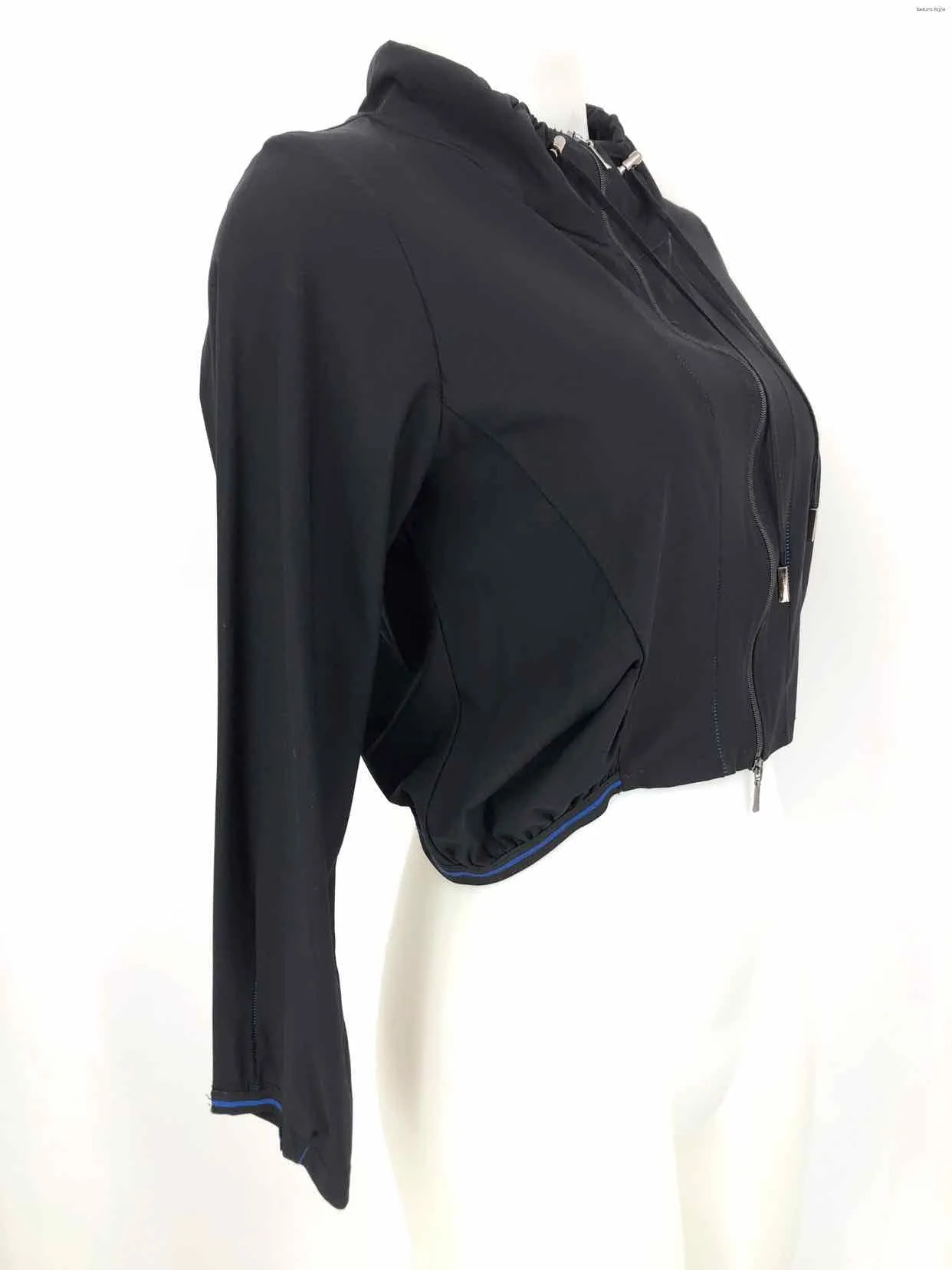 SUN LIGHT Black Made in France Crop Zip Front Size 1  (XS) Activewear Jacket