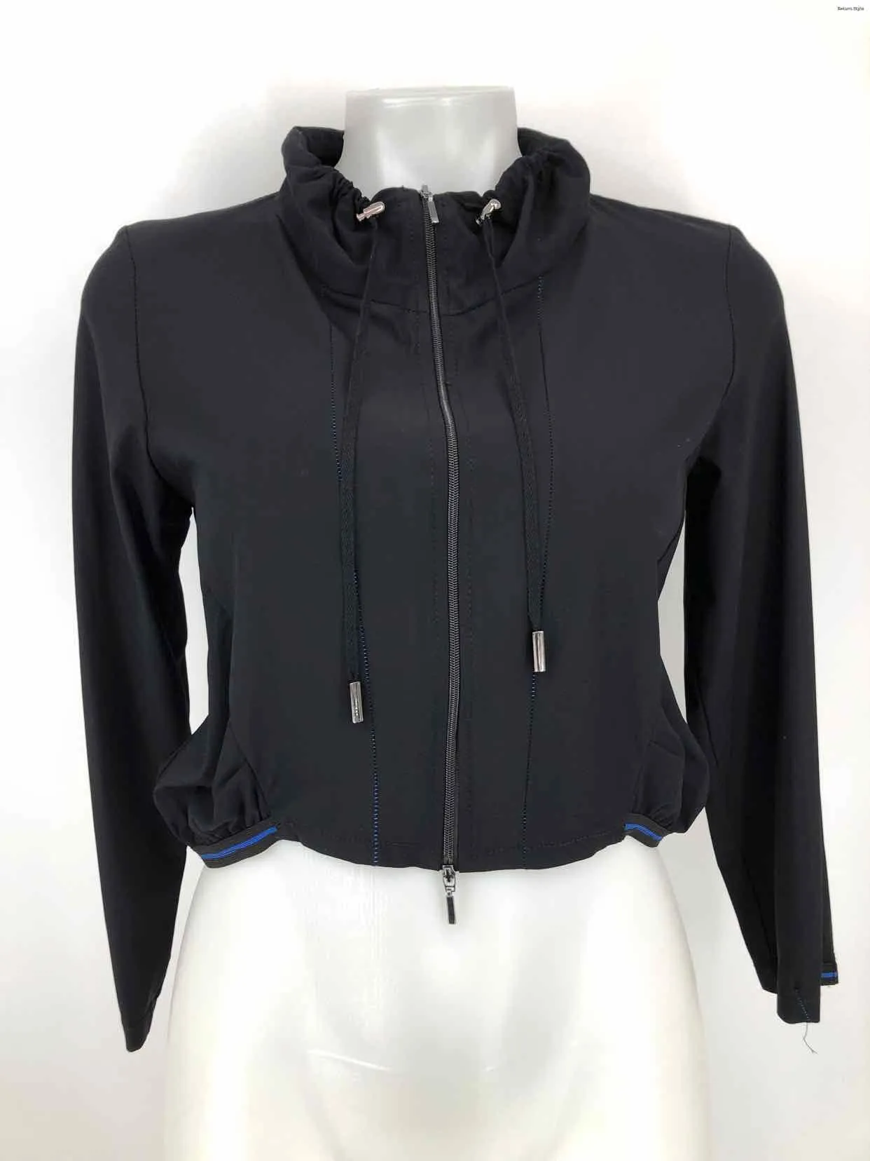 SUN LIGHT Black Made in France Crop Zip Front Size 1  (XS) Activewear Jacket