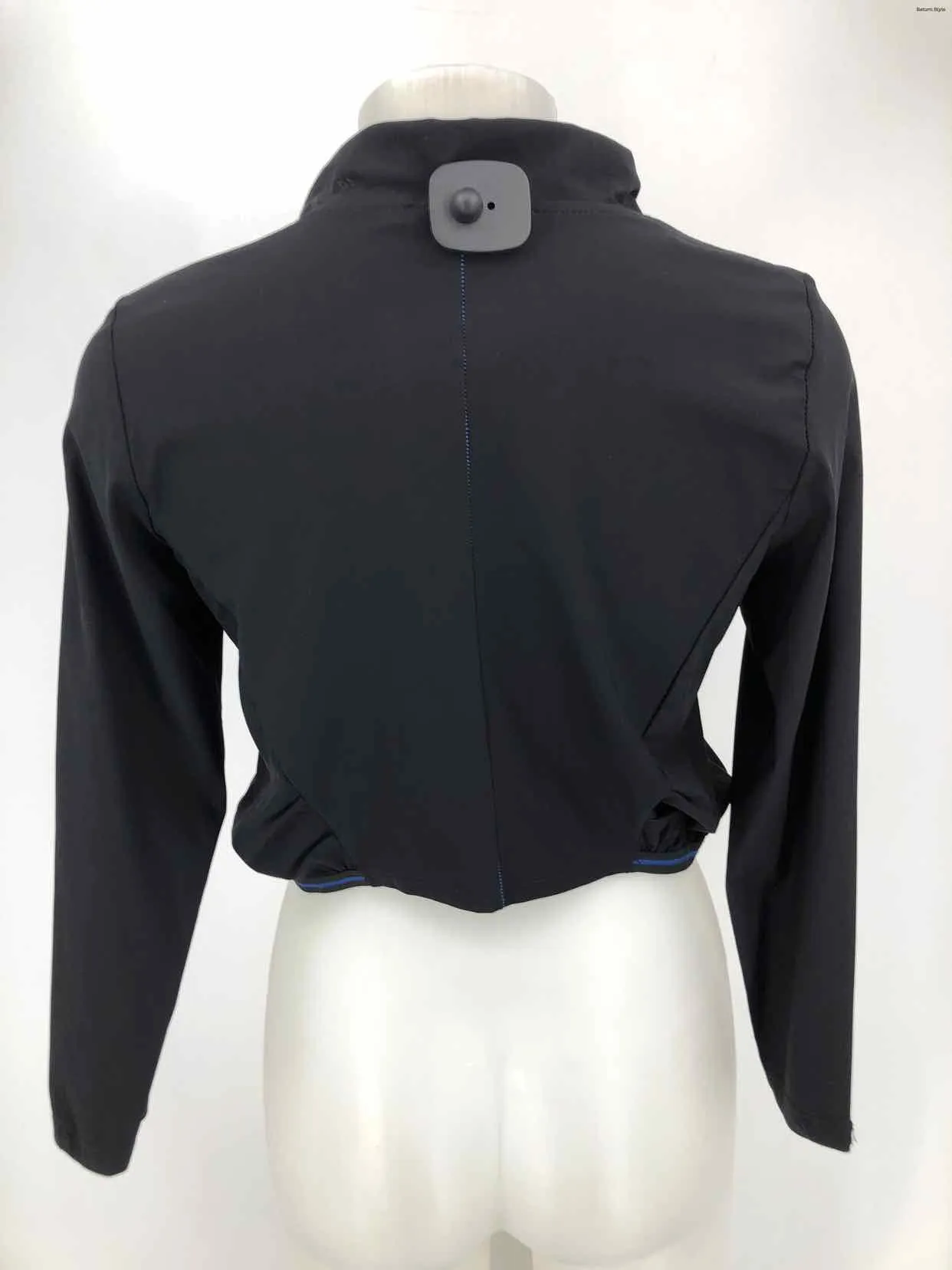 SUN LIGHT Black Made in France Crop Zip Front Size 1  (XS) Activewear Jacket