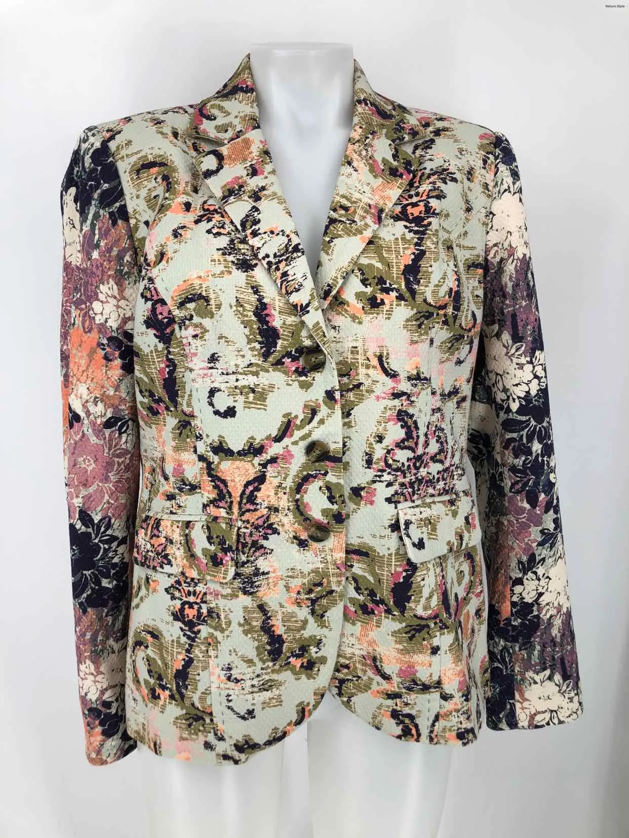 SUNDANCE Lt Green Lavender Multi Scroll Pattern Blazer Jacket