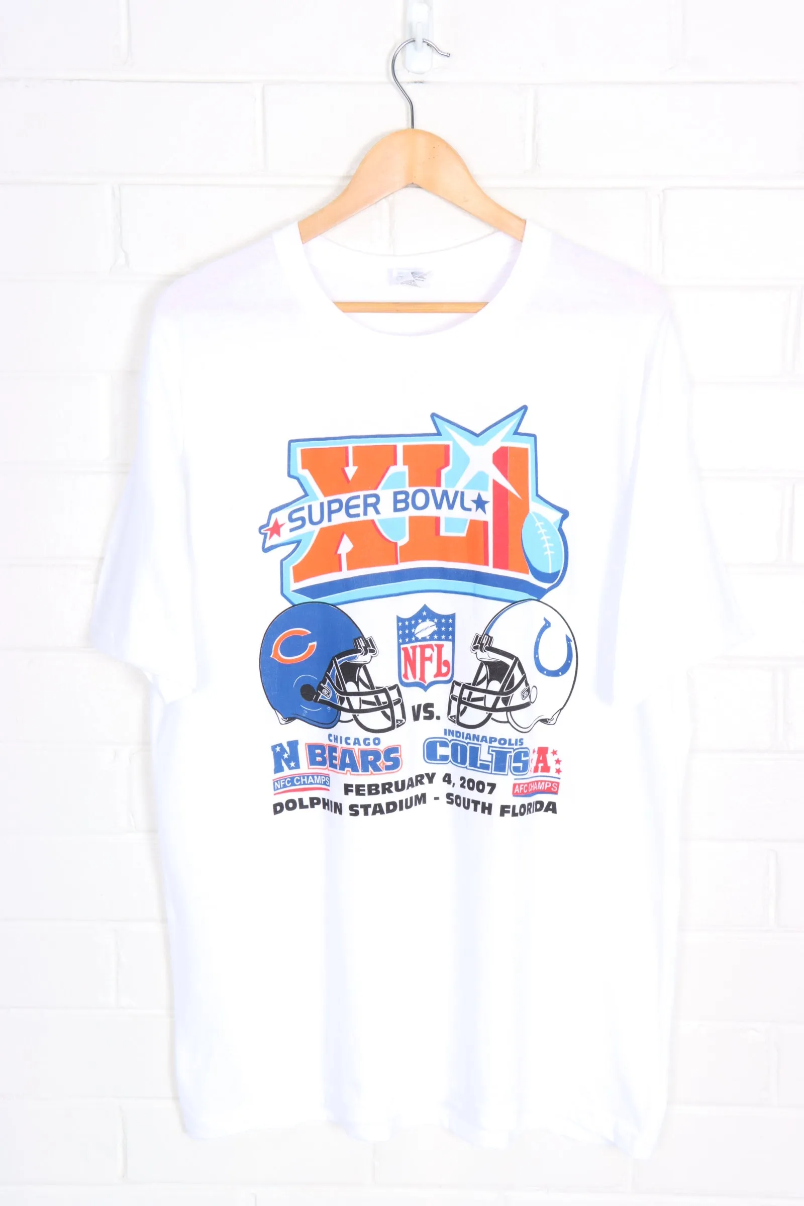 Super Bowl XLI NFL Football Colourful Pro Sport Tee (XL)