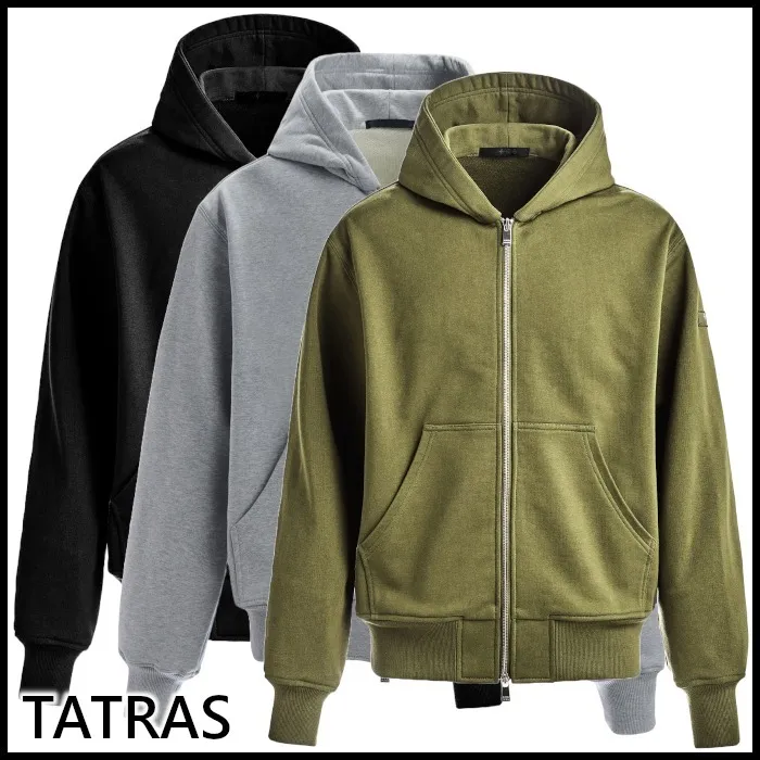 TATRAS  |Street Style Long Sleeves Cotton Logo Hoodies