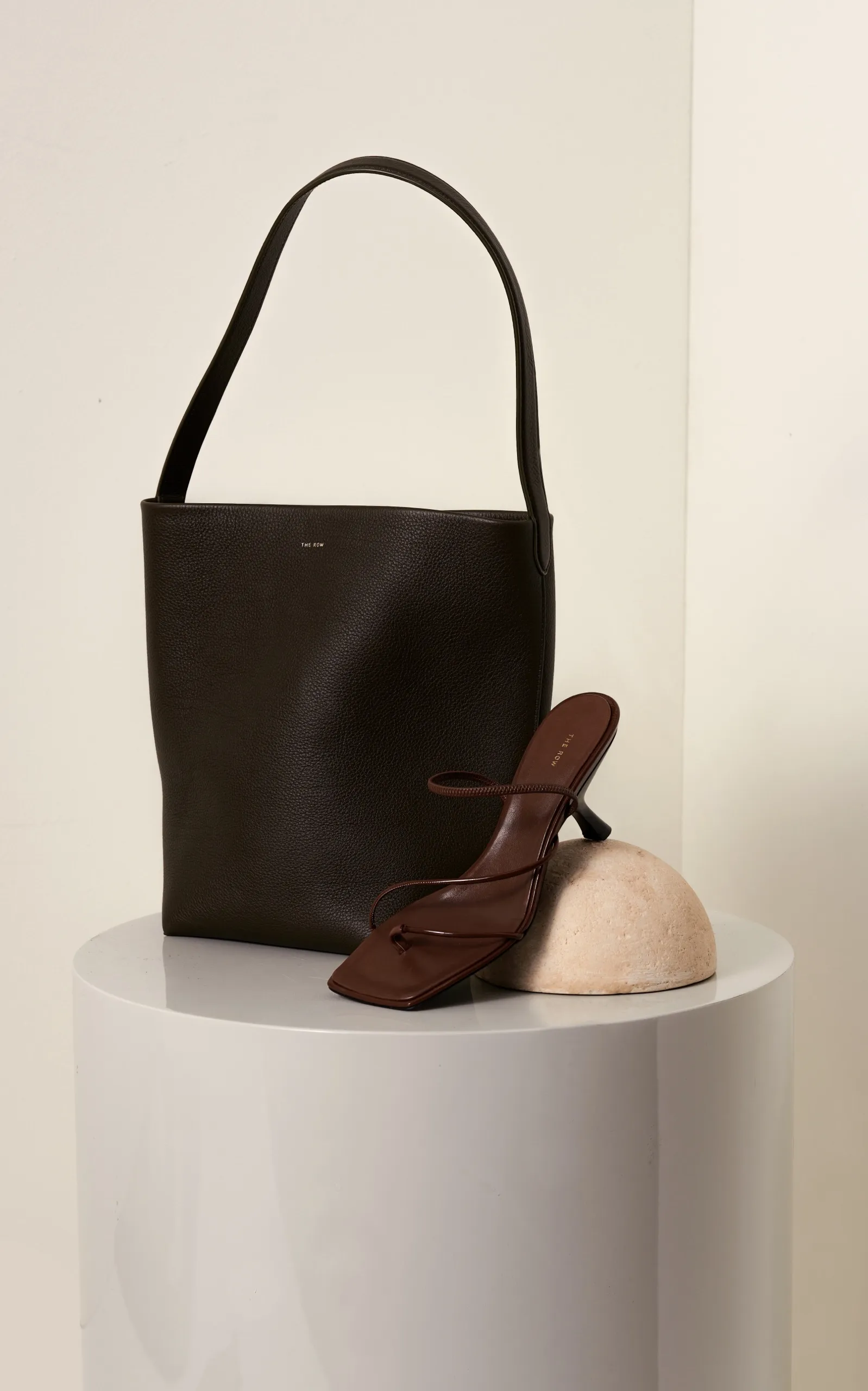 The Row Large Park N/S Leather Tote Bag