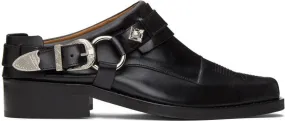 Toga Virilis Black Leather Slip-On Loafers