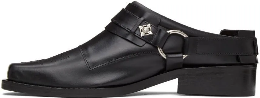 Toga Virilis Black Leather Slip-On Loafers