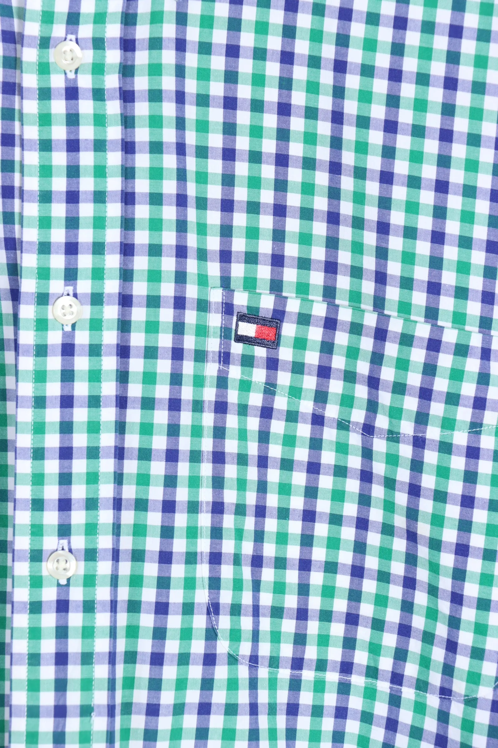 TOMMY HILFIGER Purple & Green Gingham Long Sleeve Shirt (L)