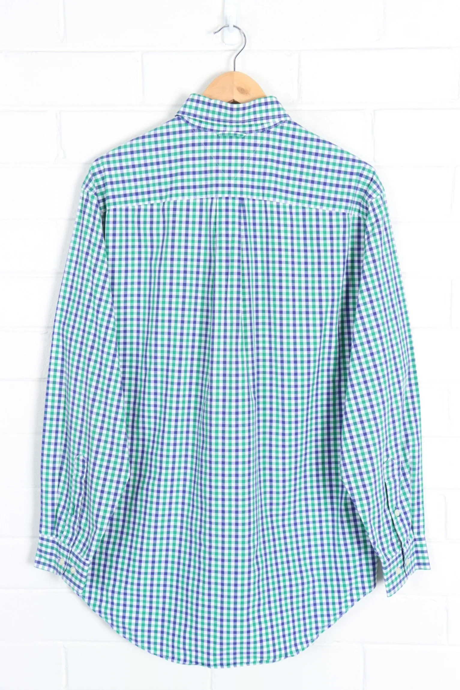 TOMMY HILFIGER Purple & Green Gingham Long Sleeve Shirt (L)