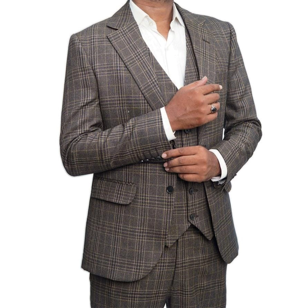 Tweed Suit | 3 Piece Checkered Plaid Suit