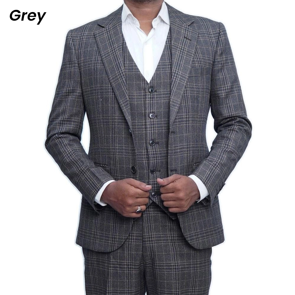 Tweed Suit | 3 Piece Checkered Plaid Suit