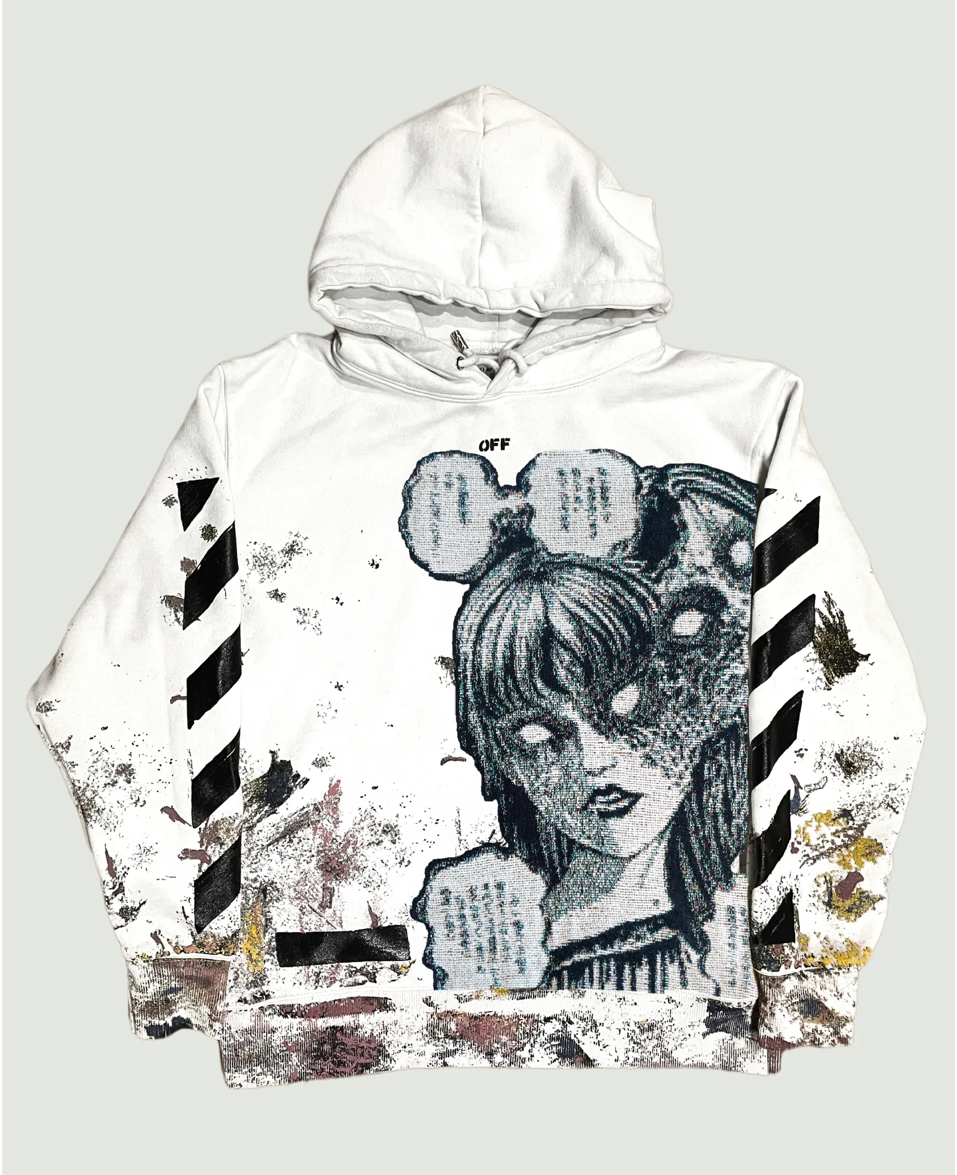 VA-AW21-219 JUNJI ITO TAPESTRY OFF WHITE HOODIE