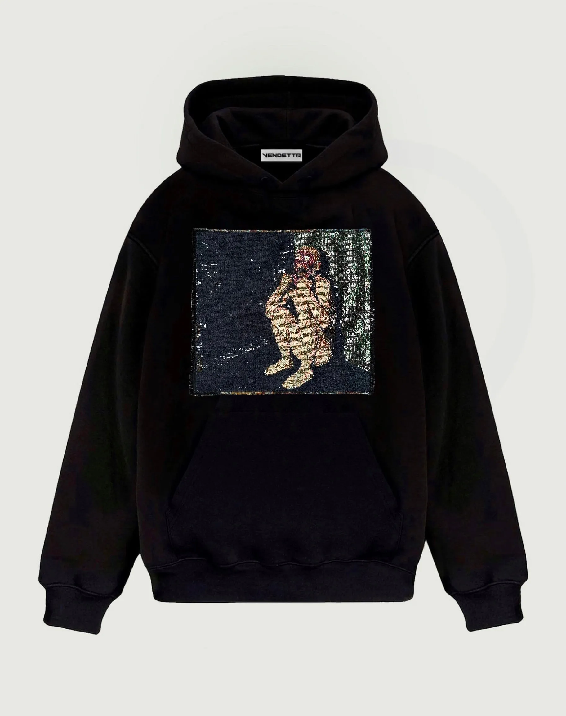 VA-SS21-014 DISTRESSED MAN TAPESTRY HOODIE