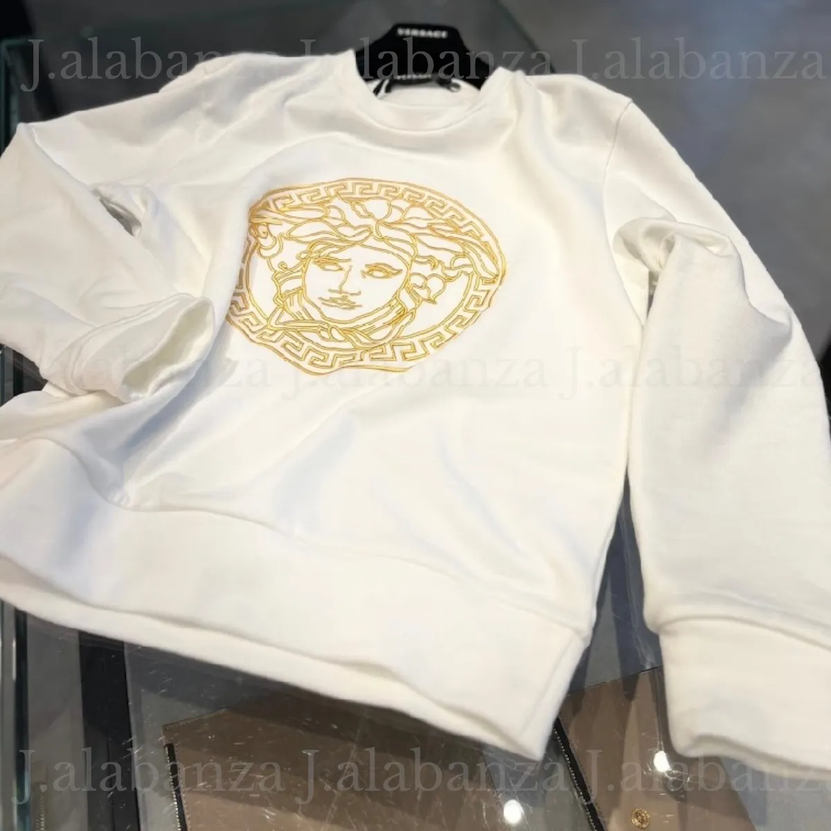 VERSACE  |Crew Neck Long Sleeves Logo Outlet Hoodies & Sweatshirts