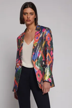 Vilagallo ANDREA IKAT SEQUINS PRINT JACKET