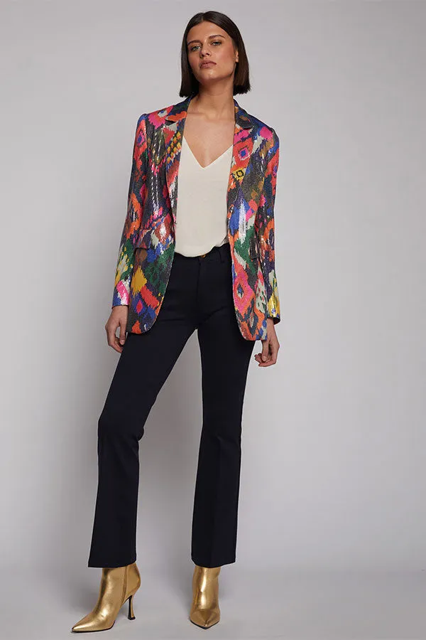 Vilagallo ANDREA IKAT SEQUINS PRINT JACKET