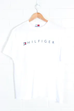 White TOMMY HILFIGER Spell Out USA Made Logo Tee (M)