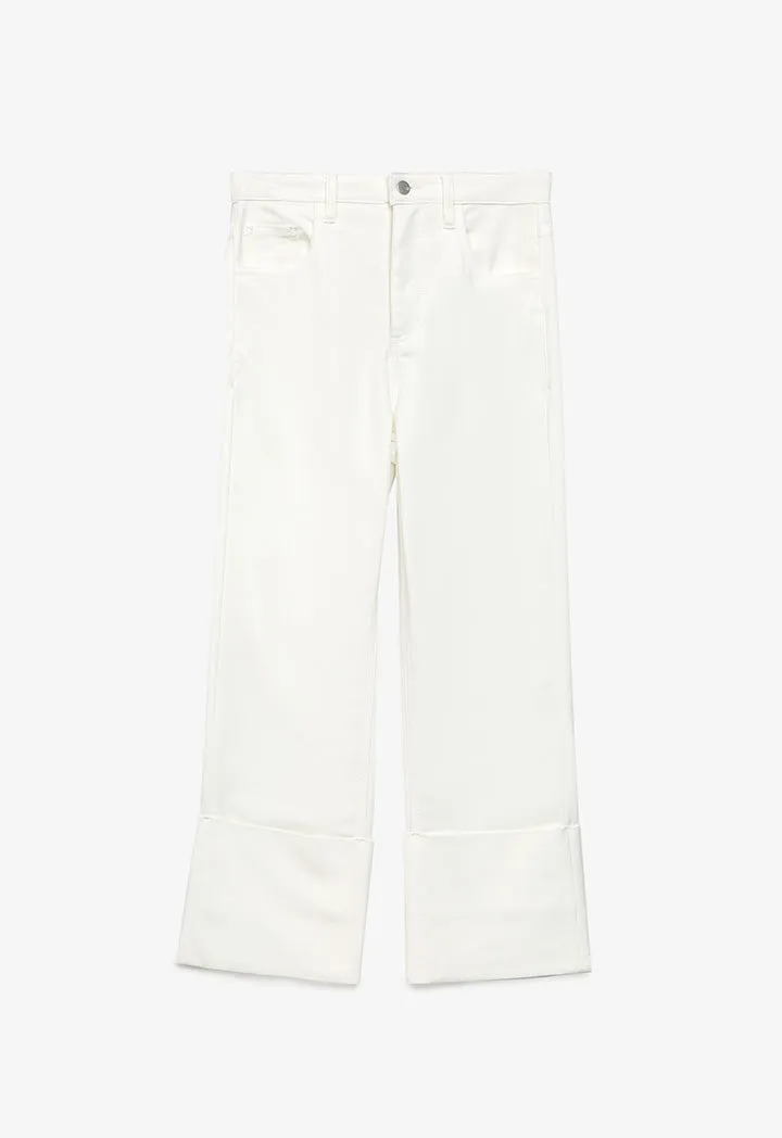 Wide Folded Solid Pants